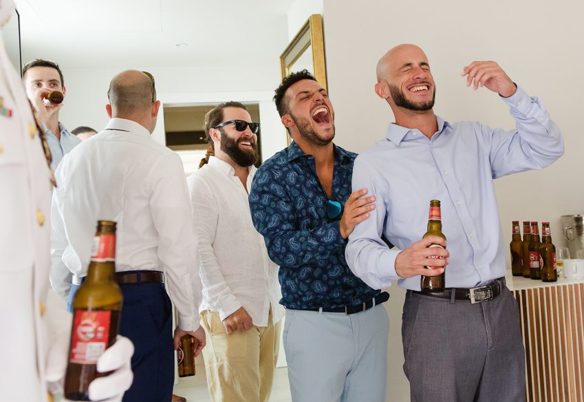 groomsmen having fun