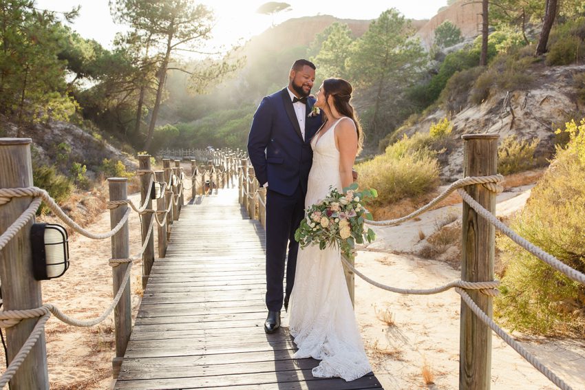 bride and groom portraits Algarve Pine Cliffs