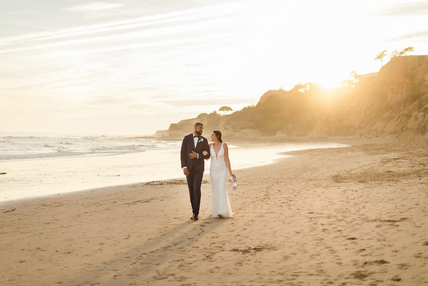 Algarve beach wedding, bride and groom portraits