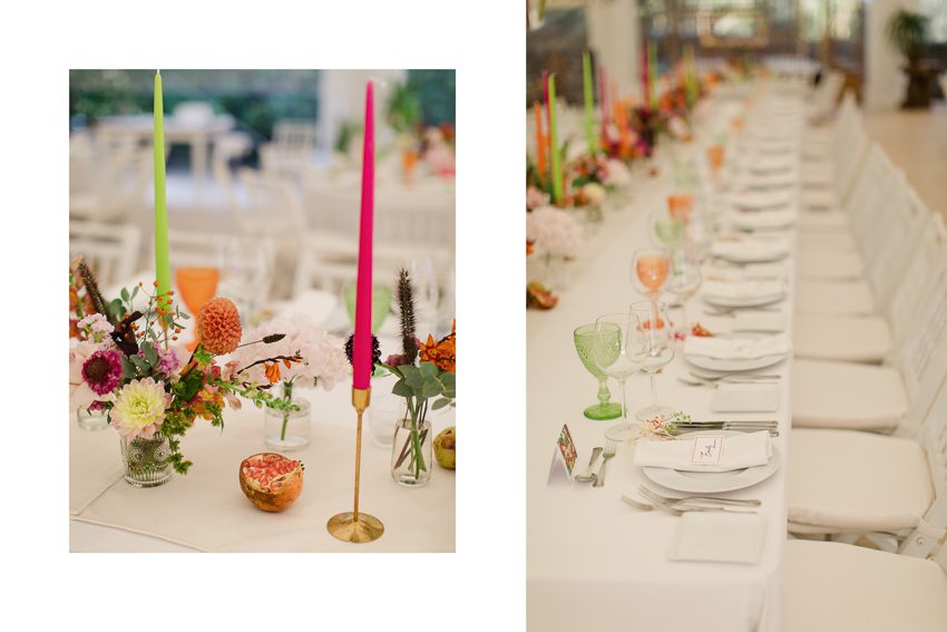colourful wedding table ideas