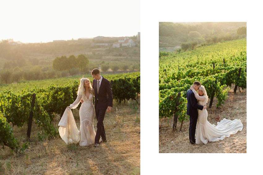 wedding portraits in a vineyard 
