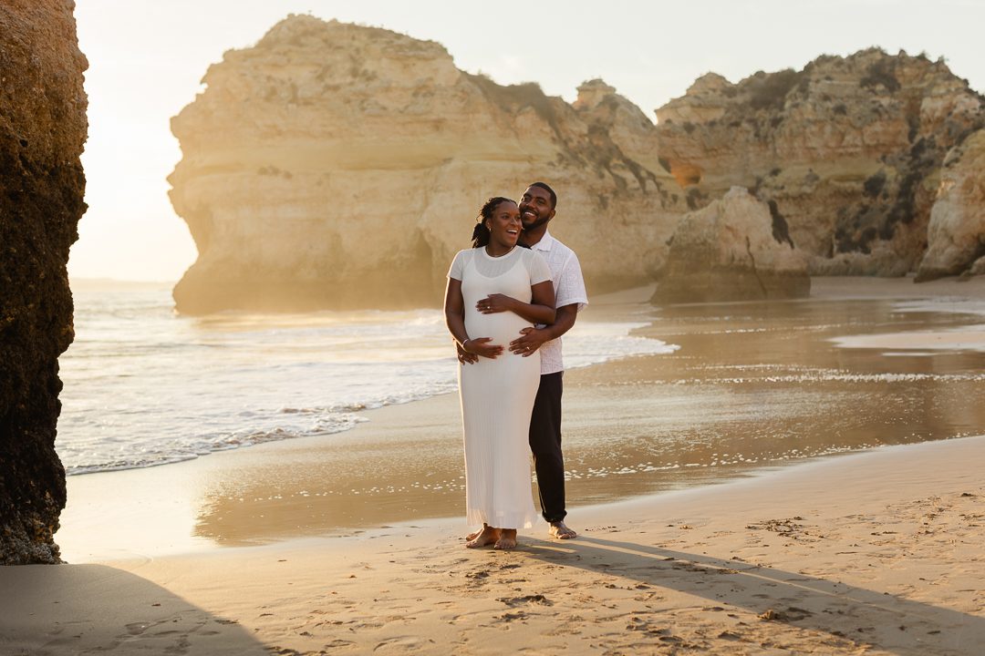 Portugal photographer, lifestyle portraits, beach portraits, babymoon session