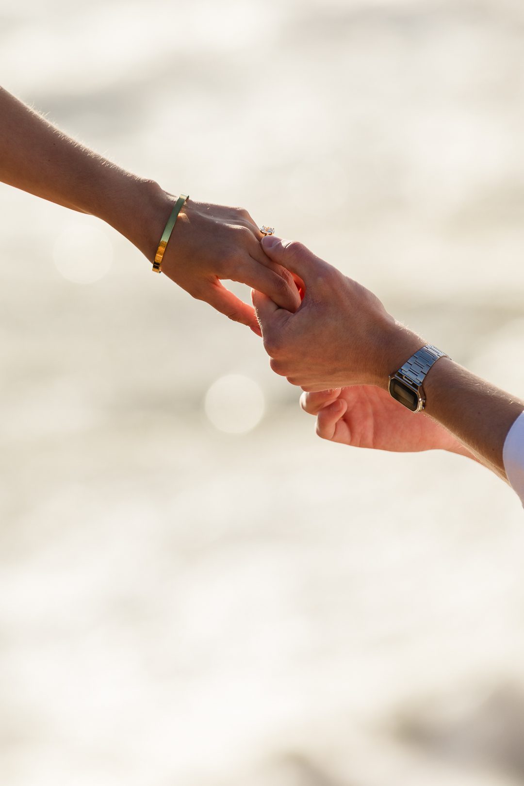 Romantic destination proposal on Algarve cliffs overlooking the Portuguese coastline