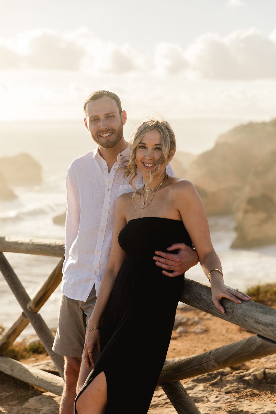 Autumn engagement proposal on the Algarve coast