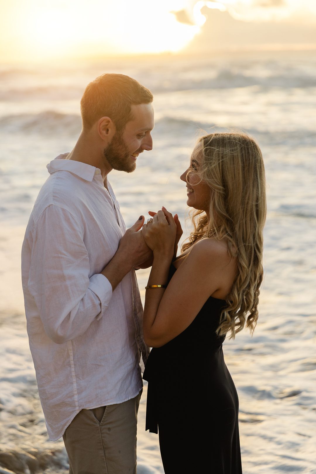 Reflective and romantic engagement session in Portugal following a surprise proposal 