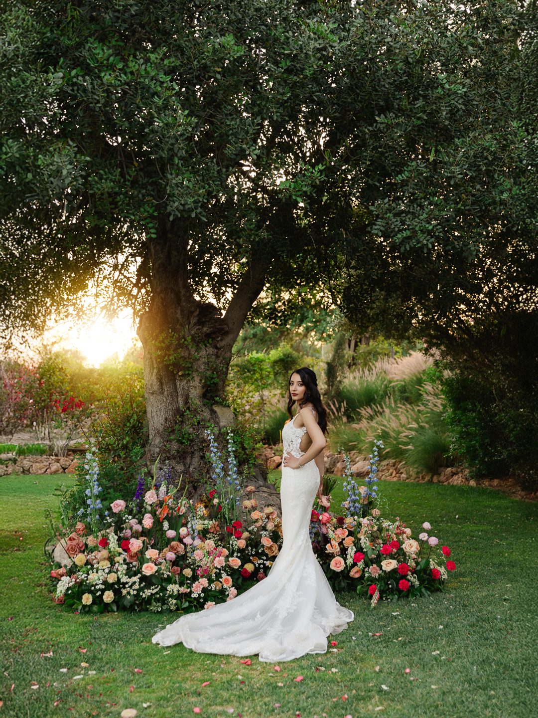 bride in a floral wonderland