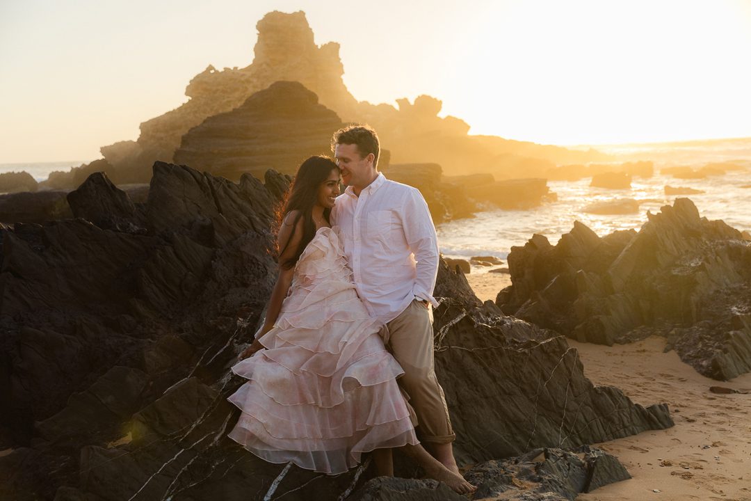 destination engagement session in Portugal, beach couples shoot Portugal, Algarve beach lifestyle shoot