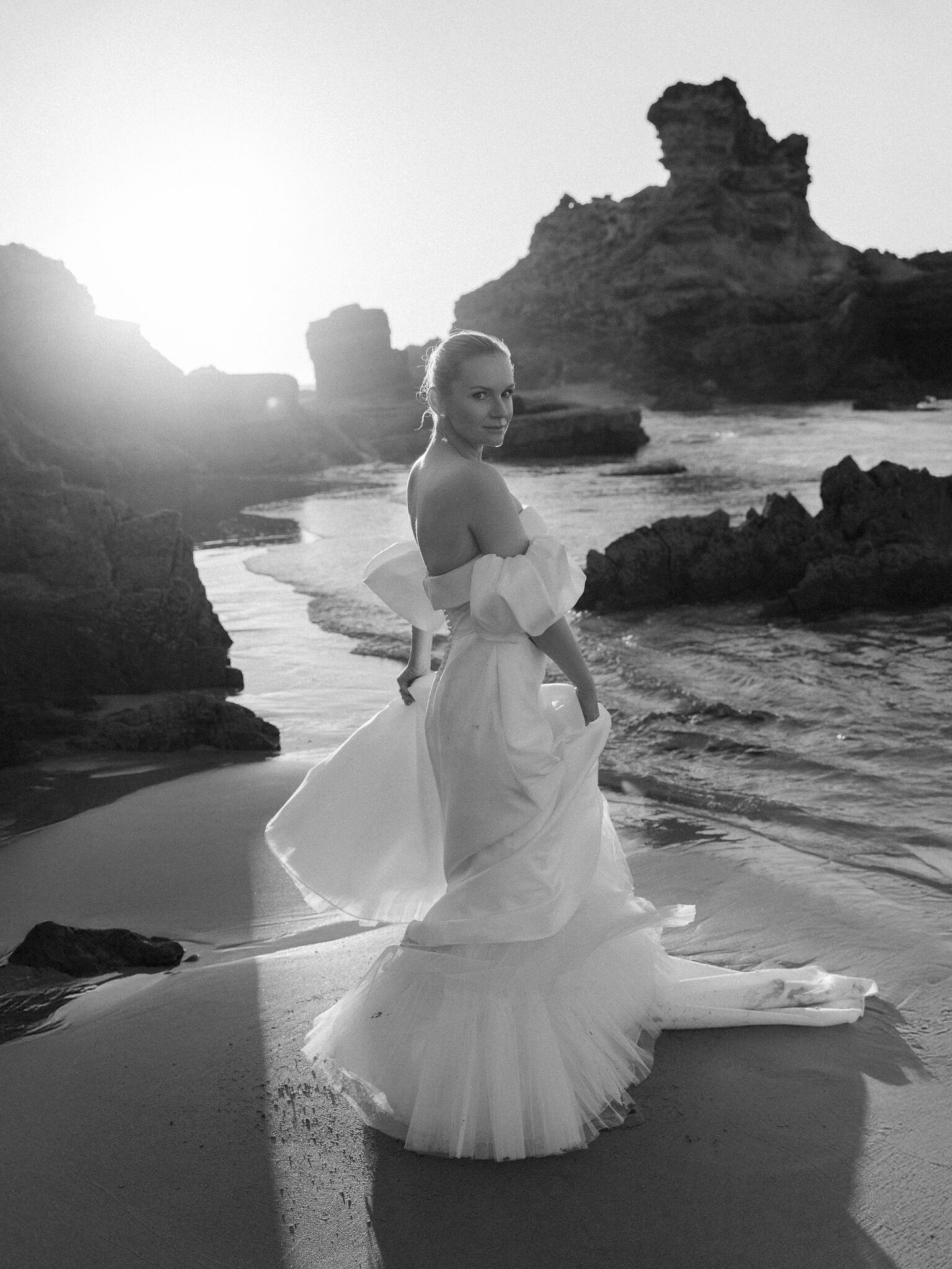 Algarve elopement at sunset on the dramatic west coast of Portugal
