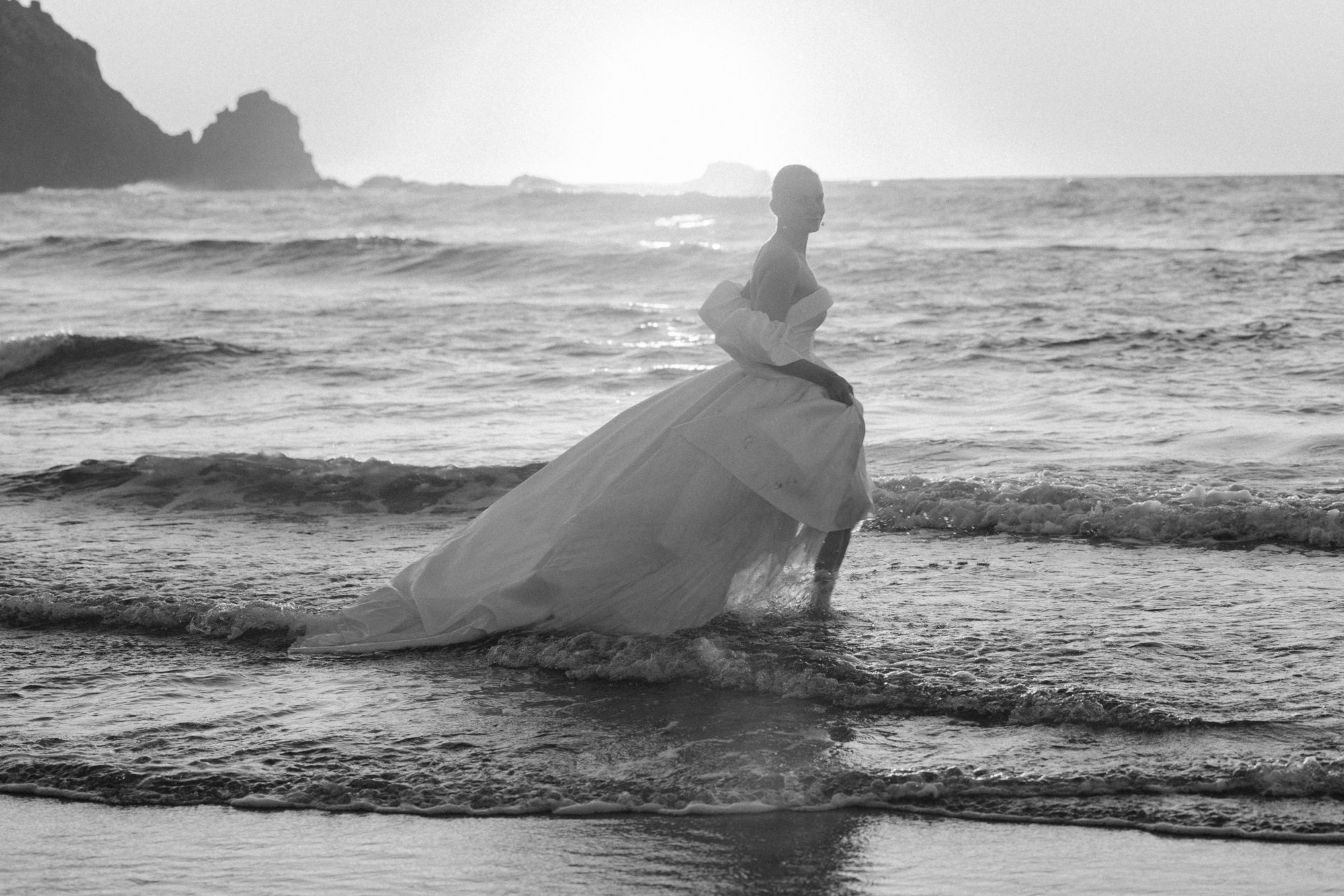 Editorial bridal portrait on the west coast of Portugal
